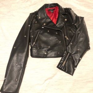 Faux Leather Studded Jacket